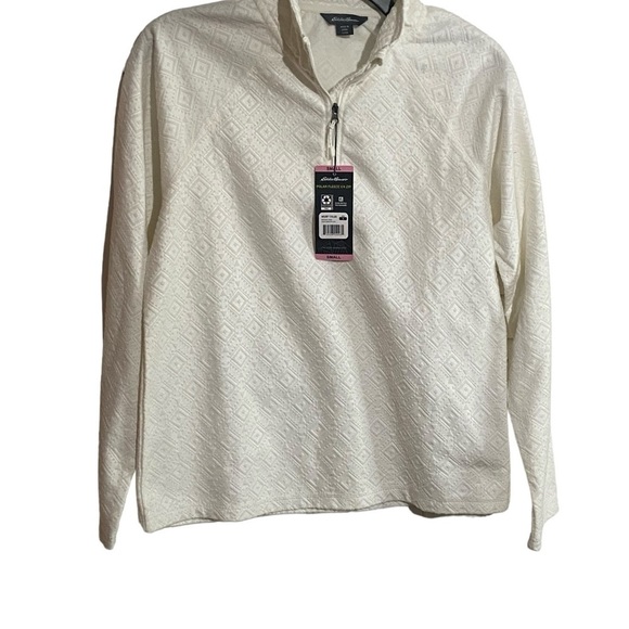 Ivory Eddie Bauer 1/4‎ Zip Polar Fleece Pullover - Picture 3 of 6